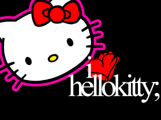 Hello kitty logo red bow - a silk screen free wallpaper
