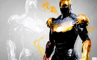 Stylized iron man flames chest - flame free wallpaper