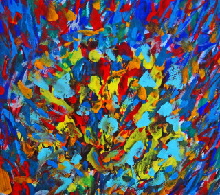 Colorful tree painting vibrant branches - free abstract wallpaper