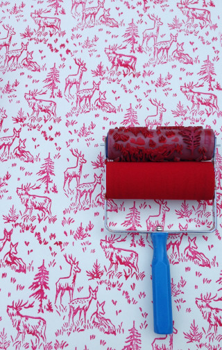 Red white wallpaper roller blue - naive free wallpaper