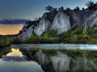 Mountain lake sky clouds trees - the top of the mountain free wallpaper
