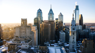 City skyline tall buildings clock - anne rigney free wallpaper
