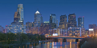 City skyline bridge river night 41 - a bridge in the foreground free wallpaper