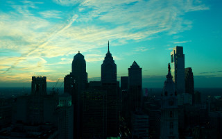 City skyline blue sky clouds 2 - dennis ashbaugh free wallpaper for desktop