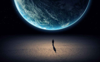 Man desert night blue planet 2 - amir zand free wallpaper