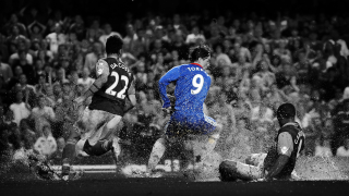 Soccer player sliding ground crowd 2 - impressionist free wallpaper