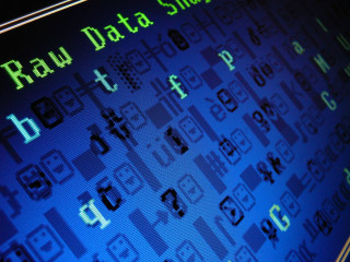 Computer screen blue background green - ascii art free wallpaper