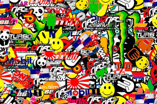 Colorful stickers wall variety different - antoni pitxot free wallpaper