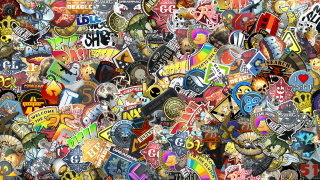 Stickers decals wall pile colorful - digital art free wallpaper