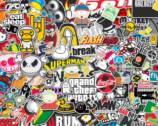 Stickers decals wall black white - a wall in a room free wallpaper