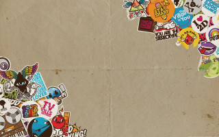 Stickers on paper and wall - craola free wallpaper