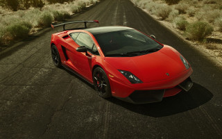 Red sports car desert night 3 - a road in the desert free wallpaper