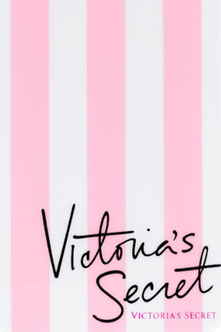 Pink white striped victorias secret - black ink free wallpaper
