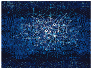Blue background circles dots pattern - a wireframe diagram free wallpaper
