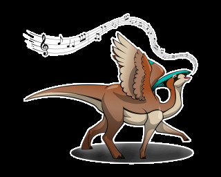 Dinosaur bird music notes back - a dinosaur free wallpaper