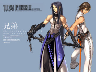 Anime characters swords standing together 3 - du jin free wallpaper