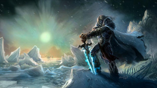 Man suit sword snowy landscape - a man in a suit holding free wallpaper