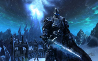Man armor sword snowy landscape 2 - a man in armor holding free wallpaper