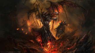 Demonic demon horns dark forest - a demonic demon free wallpaper