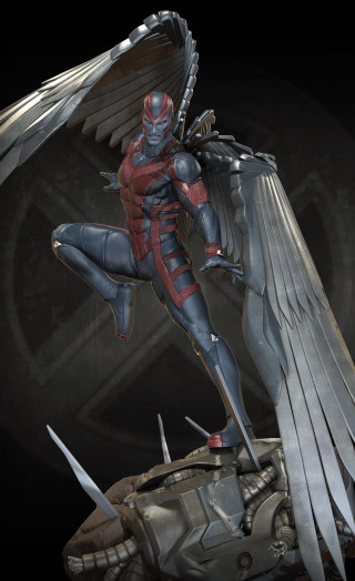 Statue woman wings table knife - new free wallpaper
