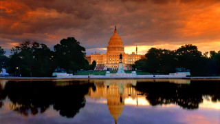 Large building tower dome sunset 4 - a reflection free wallpaper