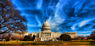 Large building sky trees clouds - neoism free wallpaper