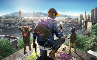 Man backpack ledge city helicopter - a ledge free wallpaper