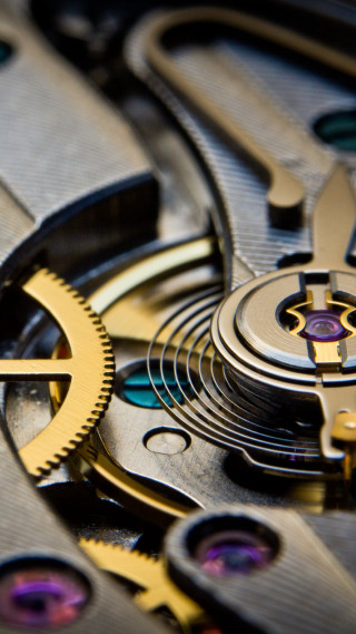 Steampunk watchface macro motionblur chromaticaberration - kinetic art free wallpaper