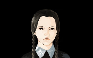 Woman long hair black shirt 31 - character portrait free wallpaper