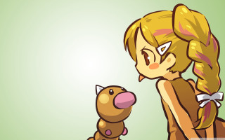 Cartoon girl stuffed animal cat - a cartoon girl holding free wallpaper