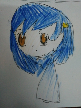 Girl blue hair yellow ring - chizuko yoshida free wallpaper