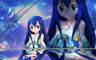 Anime girls blue hair galaxy - a galaxy background free wallpaper