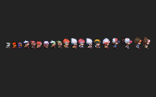 Pixel art colorful characters black - 2 d sprite free wallpaper