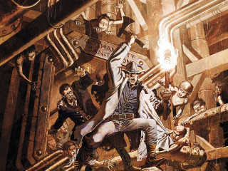 Man factory people fire mouth - western free wallpaper