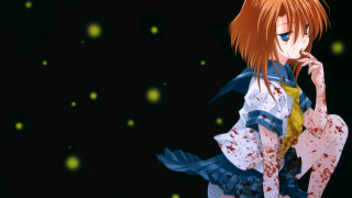 Woman red hair blood chair - sots art free wallpaper