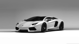 White sports car gray background 2 - rim free wallpaper
