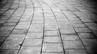 Black white brick walkway bench 2 - the sidewalk free wallpaper