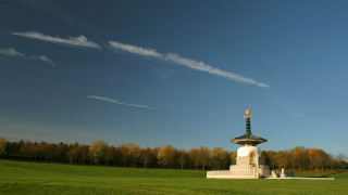 White monument tower field trees - fang congyi free wallpaper