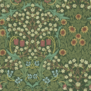 Green brown floral pattern flowers - a flemish baroque free wallpaper