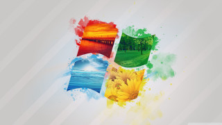 Sunflower watercolor landscape trees water - tree and a body of water free wallpaper