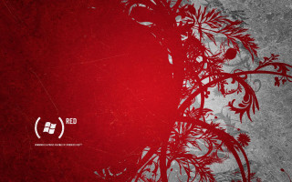 Red grey background circle plant - poster art free wallpaper
