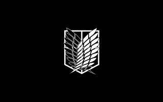 Black white logo stylized shield - anime key visual free wallpaper