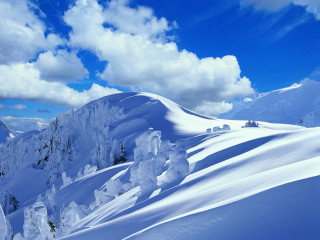 Snow covered mountain sky clouds 2 - domirinic fegallia free wallpaper