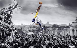 Man jumping basketball crowd action 2 - chris labrooy free wallpaper