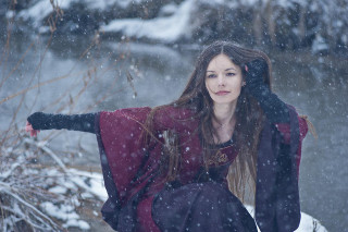 Gothic winter snow flower moonfireworks - dress free wallpaper