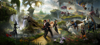 Couple forest waterfall crowd painting - david lachapelle free wallpaper
