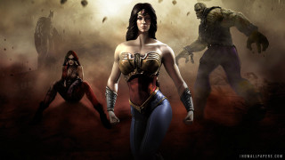 Woman costume man costume demon - behind her free wallpaper