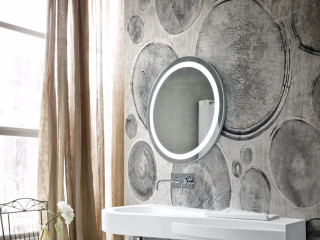 Bathroom mirror sink window curtains - a bathroom free wallpaper