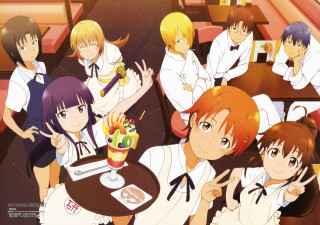 Group people sitting table food - a bowl of food free wallpaper