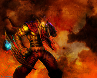 Man demon body head painting - brom free wallpaper